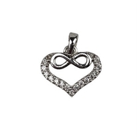 Pandantiv Argint 925, Infinit in Inima cu Zirconii, 0.95 g