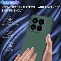 Husa de Protectie, Vafy, pentru Xiaomi 14, Liquid Silicone, cu Microfibra pe Interior, Protectie Antisoc, Compatibil Incarcare Wireless, Verde