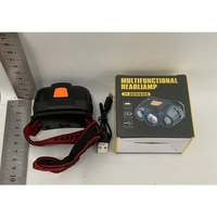 Lanterna LED de Cap, Vafy, cu Suport Inclus, Incarcare USB Tip C, Raza 100-200m, 5W, 6 Trepte de Lumina, 400 mAh, Gri