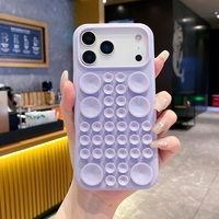 Husa cu Ventuze, Vafy, Compatibila iPhone 17 Pro Max, din Silicon, Interior Microfibra, Mov
