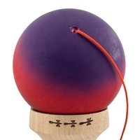 Kendama X Originala, Profesionala, Flippy, Big Cups V2, Rubber Grip cu Cupe Mari, Rulment Metalic cu Ata 55 cm, Mov/Rosu/Negru