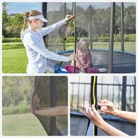 SONGMICS Trambulina pentru copii cu plasa de protectie exterioara, diametru 183 cm, 100 kg, albastru