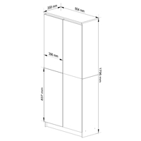 Dulap cu 8 etajere, PAL laminat 16 mm, 80x35x180 cm, stejar sonoma si alb