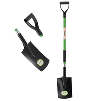 Lopata gradina cu lama dreapta, coada din fibra de sticla 120 cm, maner tip D, negru si verde