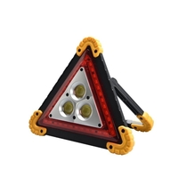 Triunghi Multifunctional de Avertizare, Vafy, Lanterna LED, Impermeabil IP65, 800 lm, 2 x AA, Functie Incarcare Telefon, USB si Micro USB, COB, Portocaliu