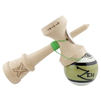 Kendama X Zen Series Originala, Profesionala, Flippy, Cupe Mari KING SIZE V3, Super Sticky, Gaura in Baza, Rulment Metalic, din lemn 18 cm, Ata 62/65 cm, Verde