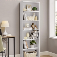 VASAGLE Biblioteca 6 rafturi, in stil scandinav, rafturi ajustabile, PAL, 60x24x179 cm, alb