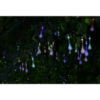 Instalatie Craciun, Tip Picaturi, 20 Led-uri, 5 metri, Multicolor, Energie solara, Senzor de lumina, Vafy