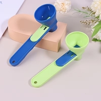 Lingura pentru Proteine, Vafy, Lingura cu Palnie Culisanta, Lingura Dozator pentru Lapte Praf si Suplimente, 12.5 cm, Albastru