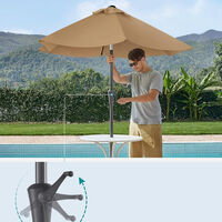 SONGMICS Umbrela de gradina 200 cm, inclinare dubla 30°, poliester UPF 50+, cadru metalic, maro taupe