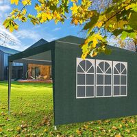 Perete lateral pavilion gradina, cu fereastra, prindere velcro, 3x2 m, material PE impermeabil, verde