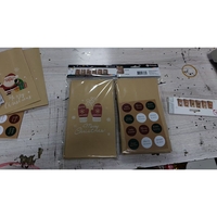 Set 12 Pungi de Cadou, Flippy, Tema Craciun, 12 Stickere Incluse, 22 x 12 x 8 cm, din Hartie, Maro