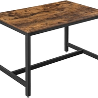 VASAGLE Masa de bucatarie pentru 4 persoane, cadru metalic, stil industrial, 120x75x75 cm, maro rustic
