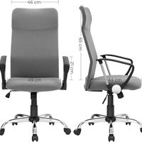 SONGMICS Scaun de birou ergonomic, reglabil pe inaltime, functie balans, maxim 120 kg, 63x63x120 cm, gri