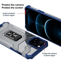 Husa de protectie Vafy compatibila cu Apple iPhone 13 Pro Max Acrylic Armor cu suport Albastru