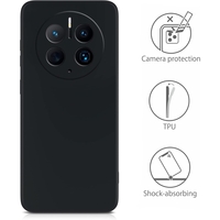 Husa de Protectie, Vafy, pentru Huawei Mate 50 Pro, Liquid Silicone, cu Microfibra pe Interior, Protectie Antisoc, Compatibil Incarcare Wireless, Negru