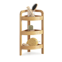 Etajera colt 5Five Bambou cu 3 rafturi, din lemn de bambus, 23x23x61 cm, bej natur