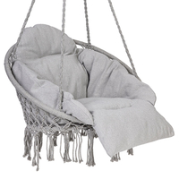 Scaun rotund tip leagan suspendat cu perna Confort Plus, casa sau gradina, gri