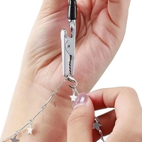Clema mini pentru fixarea bijuteriilor, Vafy, din Metal, Ajutor pentru Bratari, Incuietori, Fermoare, Ajustare, Clema pentru Gura, 15.5 cm, Auriu Rose
