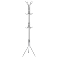 Cuier pentru haine, tip pom, cu 12 carlige, 173 cm, gri