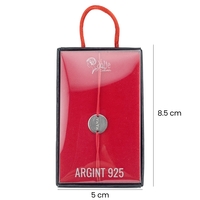 Martisor Bratara Argint 925, Jolie, Model Mama Rotund, Martisor de 1 Martie, cu Snur Rosu, Argintiu