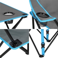 Set masa pliabila cu 2 scaune, structura metalica, husa transport, 47x47x45 cm, gri