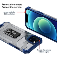 Husa de protectie Vafy compatibila cu Apple iPhone 13 Mini Acrylic Armor cu suport Albastru