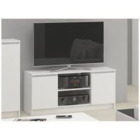 Comoda TV cu 2 usi si o polita, PAL laminat 16 mm, 120x40x55 cm, alb