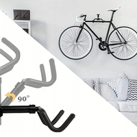 Suport bicicleta pliabil pentru perete, cu unghi reglabil, metal, 36x26x15 cm