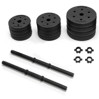 Set gantere reglabile 20 kg (2 x 10 kg), discuri cu invelis PP, negru