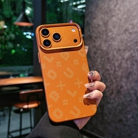 Carcasa Magnetica, Vafy, Compatibila Apple iPhone 17 Air, din Fibra de Carbon, Litere Fosforescente, Portocaliu