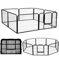 Tarc pentru animale de companie, din fier, forma configurabila, cu usa de acces, 5XL, 160x160x60cm, negru