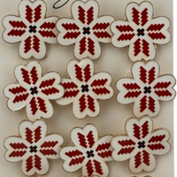 Set 12 Brose Martisor Primavara, Jolie, Model Trifoi cu Motiv Traditional Rosu