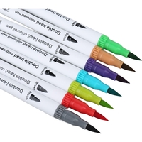 Set Carioci pe Baza de Apa, Flippy, 2 in 1, pentru Pictura, Caligrafie, 120 Culori, Penar Negru, Corp Carioca Alb, 27.5 x 19.5 x 8 cm, Multicolor