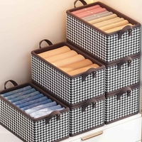 Cutie De Depozitare, Flippy, Pentru Haine, Lenjerie, Sosete Si Sutiene, Material Textil, 9 Compartimente, 44x30x20 cm, Culoare Alb-Negru