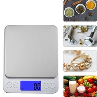 Mini Cantar Electronic, Vafy, pentru Alimente/Bijuterii, max 3 Kg, 2 x AA, 12.7 x 10.6 x 1.9 cm, Gri