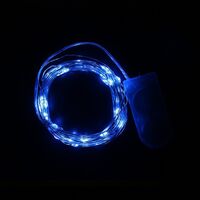 Instalatie Craciun, 2 metri, 20 LED-uri, albastru, cu baterii, fir cupru, liniar, interior/exterior, Vafy
