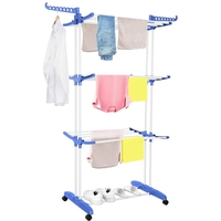 Uscator vertical pentru rufe, mobil si pliabil, cu doua umerase, 75x57x170cm, sarcina 15kg