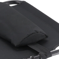 Sezlong pliabil 190x58x30 cm, cu spatar reglabil, perna si buzunar lateral, cadru metalic, negru