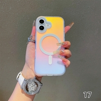 Husa Telefon, Vafy, Compatibila iPhone 17, Model Cameleon, Magsafe, Schimbare Gradient de Culoare din Unghiuri Diferite, Multicolor