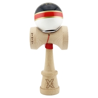 Kendama X Originala ROYAL SPIKE, Profesionala, Flippy, Cupe Mari KING SIZE V3, Super Sticky, Gaura in Baza, Rulment Metalic, din lemn 18 cm, Ata 62/65 cm, Inel Rosu