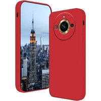 Husa de Protectie, Vafy, pentru Realme 11 Pro Plus, Liquid Silicone, cu Microfibra pe Interior, Protectie Antisoc, Compatibil Incarcare Wireless, Rosu