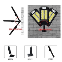 Lampă stradală solară Flippy, cu telecomandă, 36 cm x 11.5 cm, 108 COB LED, 2592 Lumeni, 21.6 W - echivalent 172 W bec incadescent, IP65, Senzor de Miscare, Senzor de Lumina, 2 Grile, Alb Rece