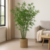 Bambus artificial Atmosphera cu ghiveci din material natural, 150 cm, verde