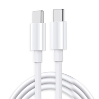 Cablu de Date pentru Telefon, Flippy, Cablu TYPE-C to TYPE-C Universal, Compatibil cu iOS si Android, Power Delivery 65W 130 cupru, 1 M, Simplu, Alb