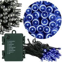 Instalatie lumini de exterior pentru gradina, 10 metri, 100 LED-uri, cu baterii, albastru