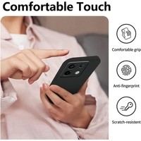 Husa de Protectie, Vafy, pentru Xiaomi Redmi Note 13 5G, Liquid Silicone, cu Microfibra pe Interior, Protectie Antisoc, Compatibil Incarcare Wireless, Negru