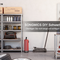 SONGMICS Raft de depozitare metalic, cu suprafata galvanizata, 5 polite, max. 875 kg, 180x90x40cm, argintiu