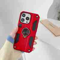 Husa protectie Vafy compatibila cu Apple iPhone 13 Pro Max Defender Model 5 cu suport prindere inel,Rosu