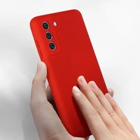 Husa protectie Vafy pentru Samsung S21 FE Liquid Silicone Rosu